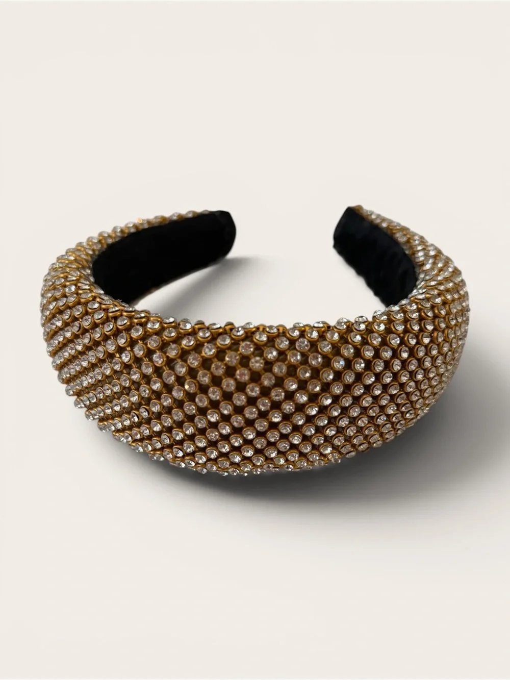 Zara Gold Crystal Embellished Padded Headband